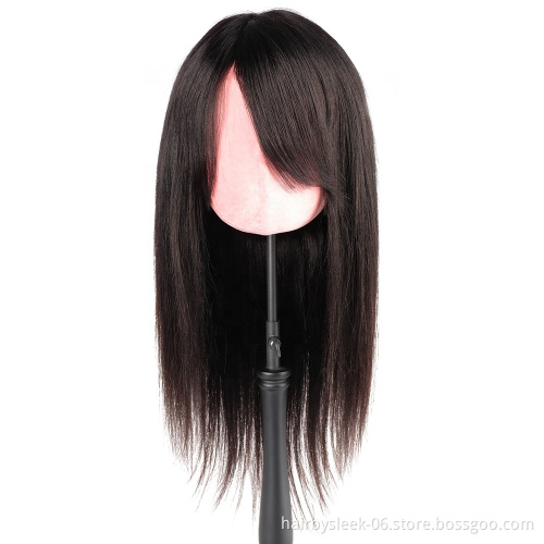 20inches Wholesale straight hair wig Machine made Wig Straight Brazilian Virgin Hair Closure Human Hair Wigs For Black Woman
